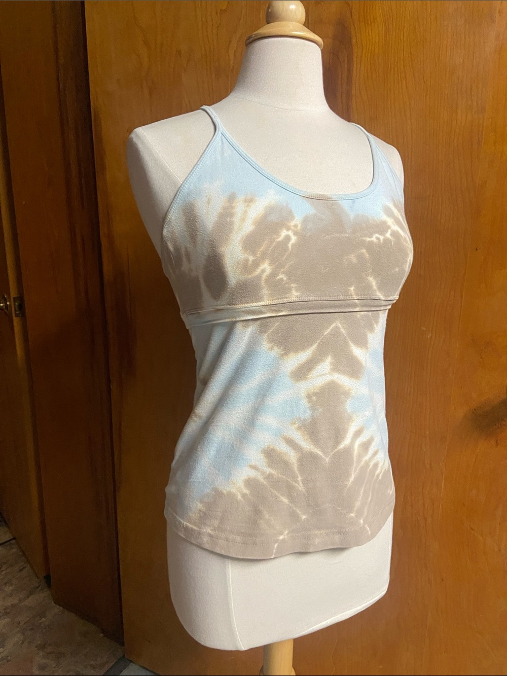 HARDTAIL Tank Workout Tie-dye Earth Sky colors shelf bra Med